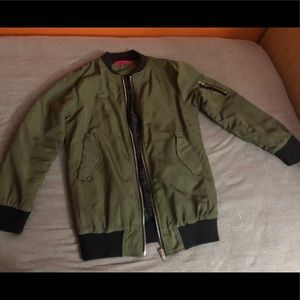 Army green bomber jacket